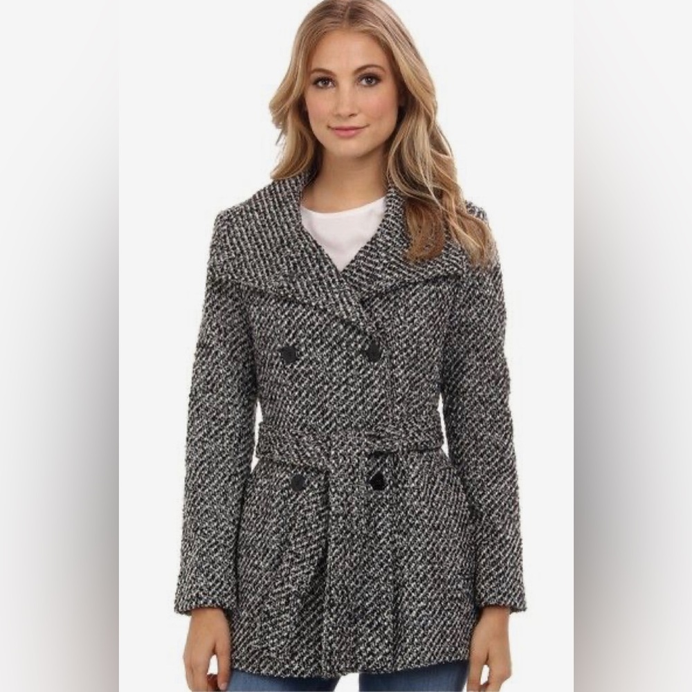 Calvin Klein Peacoat - Textured - Black & White - Size 8